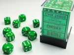 Chessex Opaque 12mm d6 Würfel-Set Grün/Weiß (36 Stück)